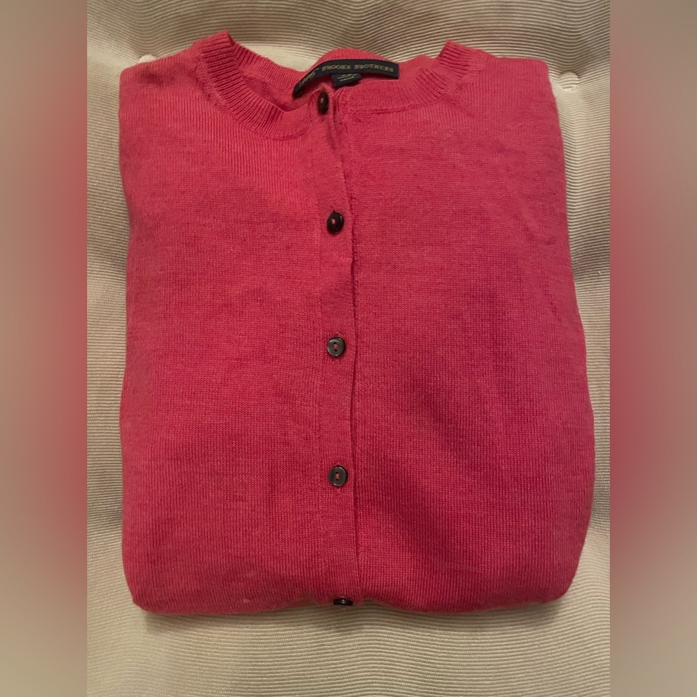 Beautiful Pink and Navy Brooks Brothers Sweater